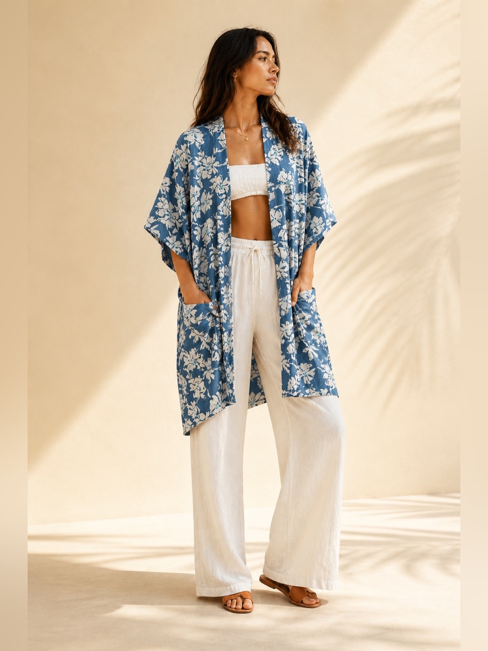 Known Supply Tropical Organic Cotton Kimono Coverup Resort Sz XL/XXL